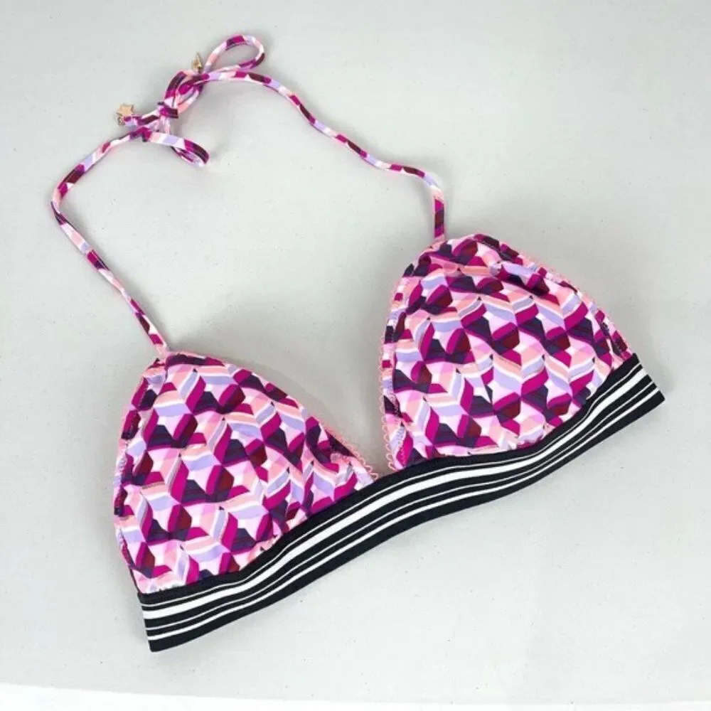 Victoria's Secret Pink Charm Halter Bikini Top Women's Size Medium